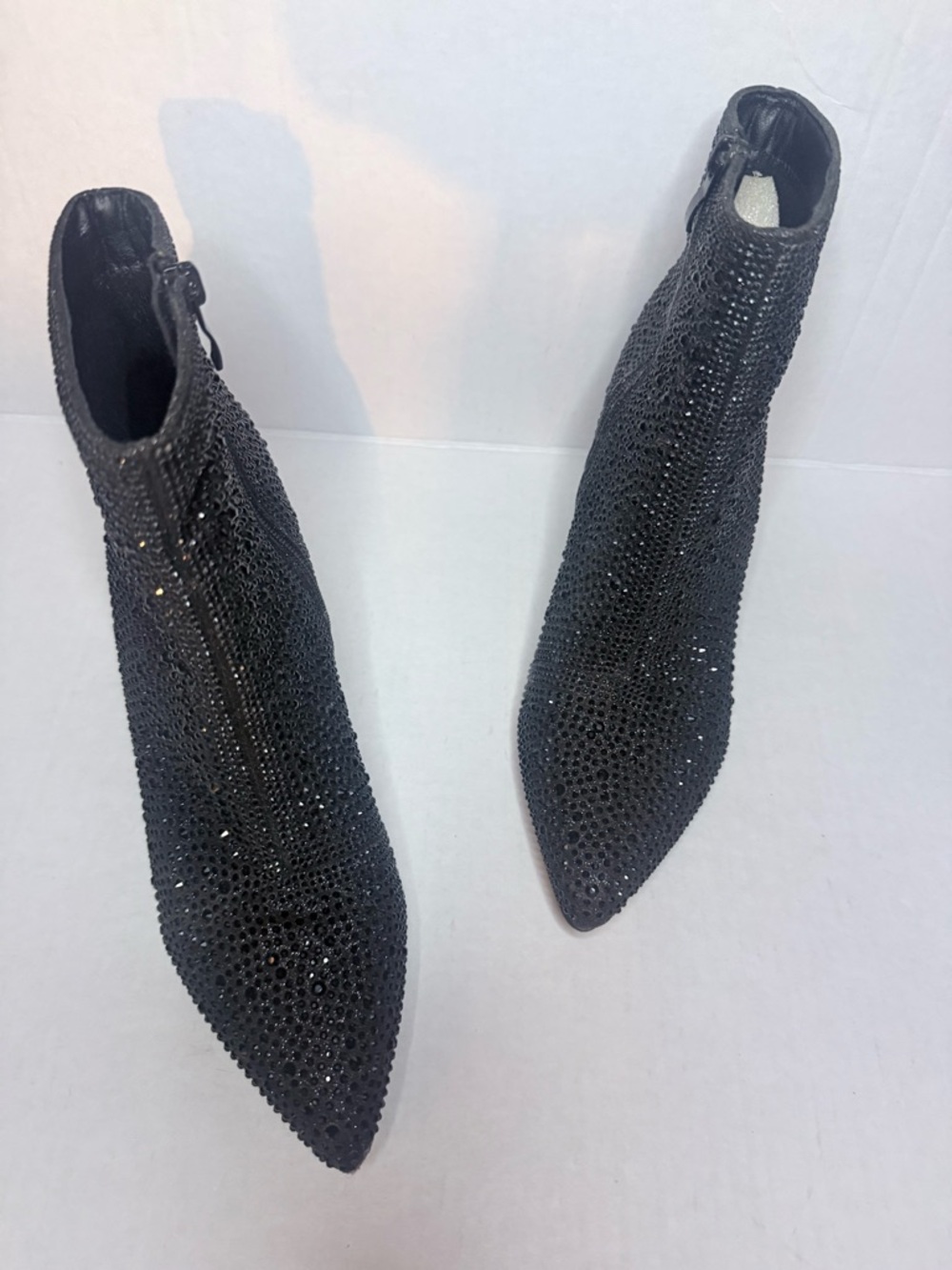 Source Unknown Black Rhinestone Pointed Ankle Booties